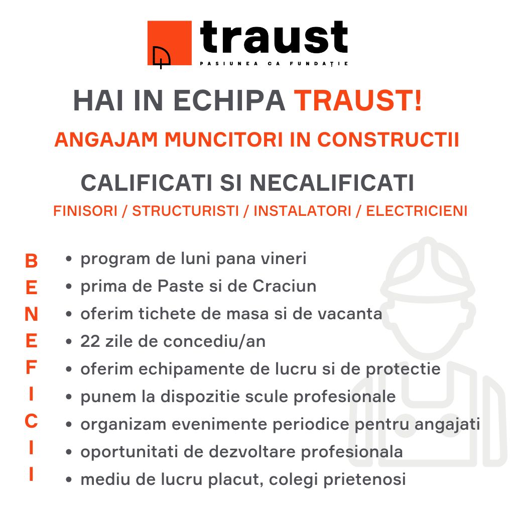 Beneficii angajare Traust muncitori in constructii calificati si necalificati